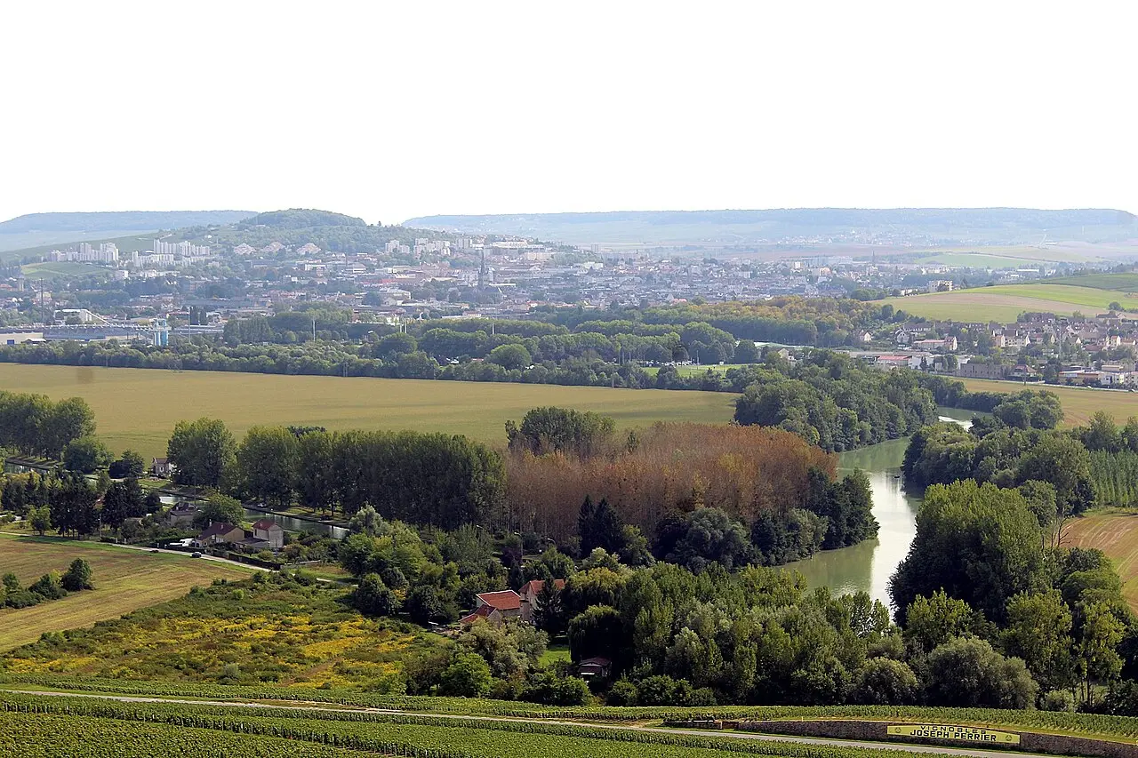 View towards Épernay from Hautvillers