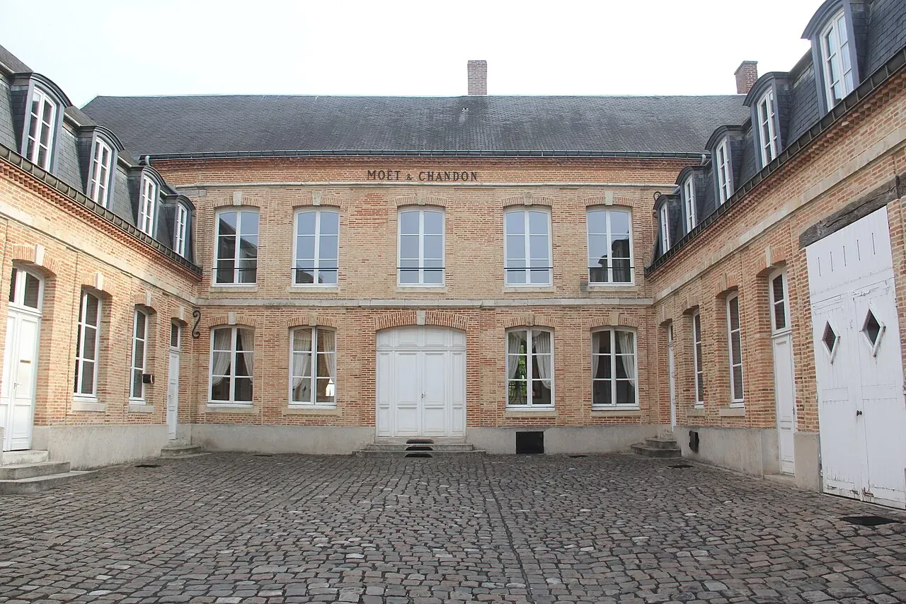 Moët & Chandon buildings around a paved courtyard in Épernay