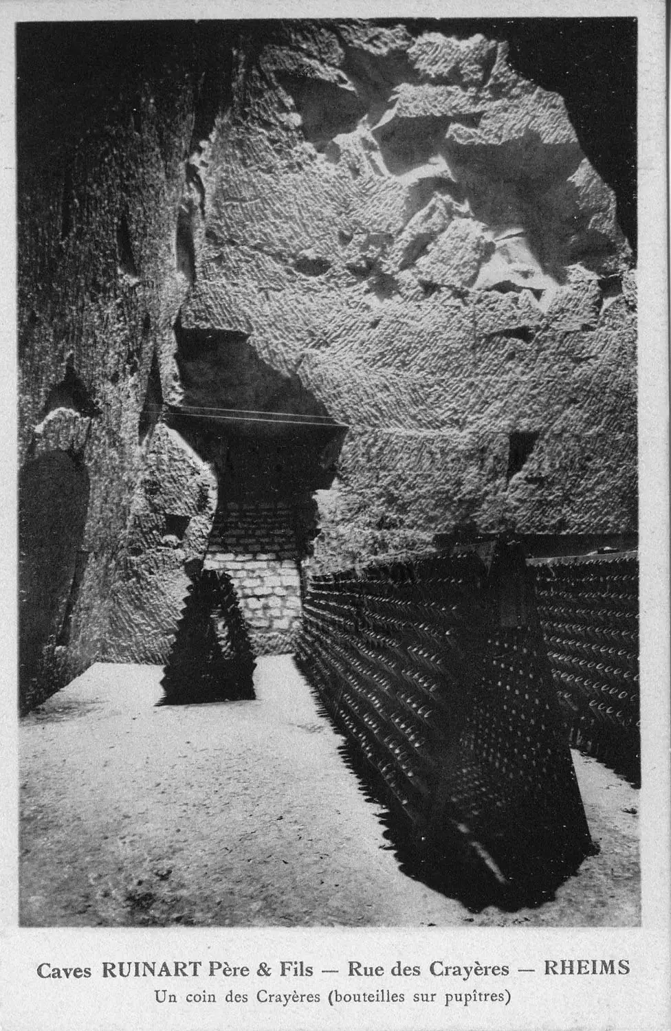 Historic photograph of the Ruinart cellars in Reims